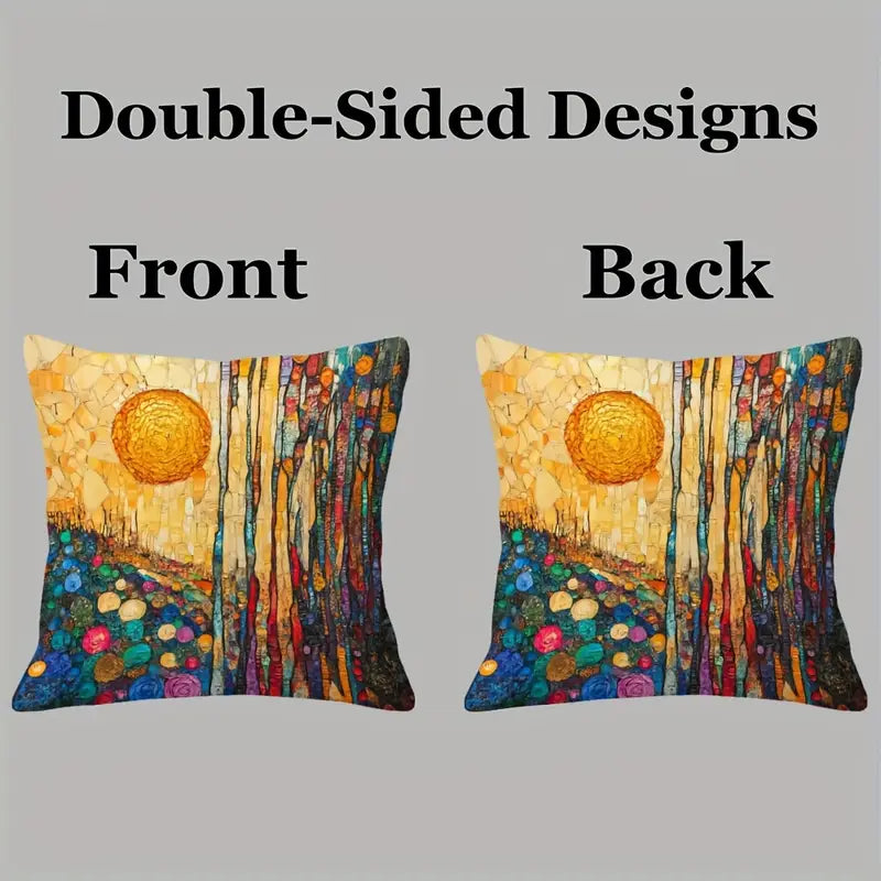 1 Klimt-Inspired Abstract Landscape decorative Cushion