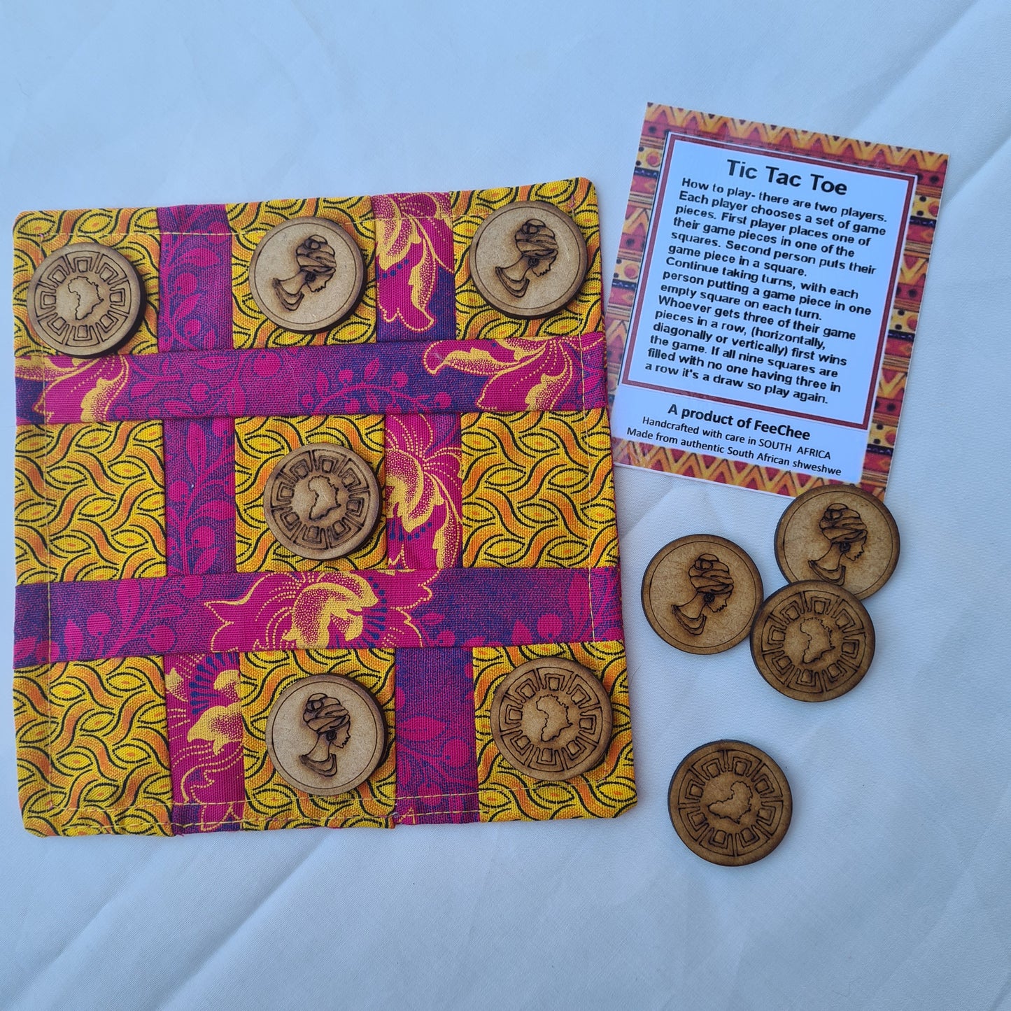 Handcrafted African Tic-Tac-Toe Game