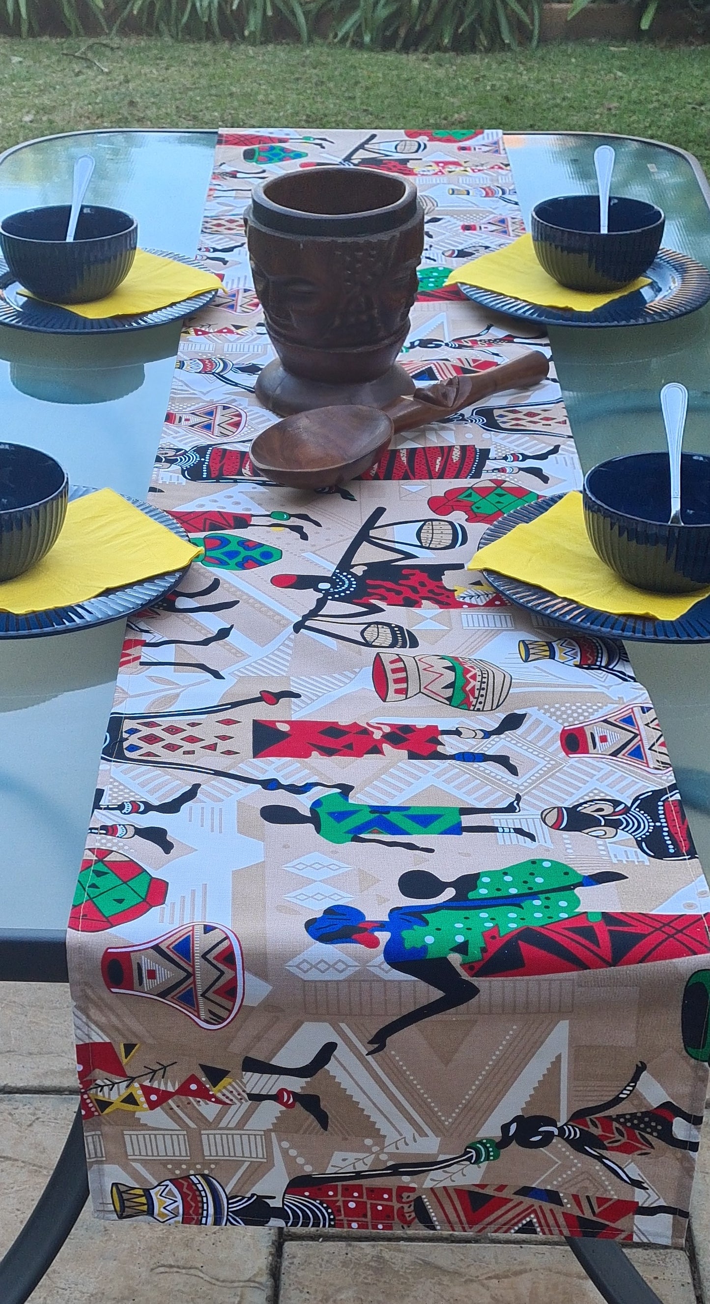 African traditional runner set