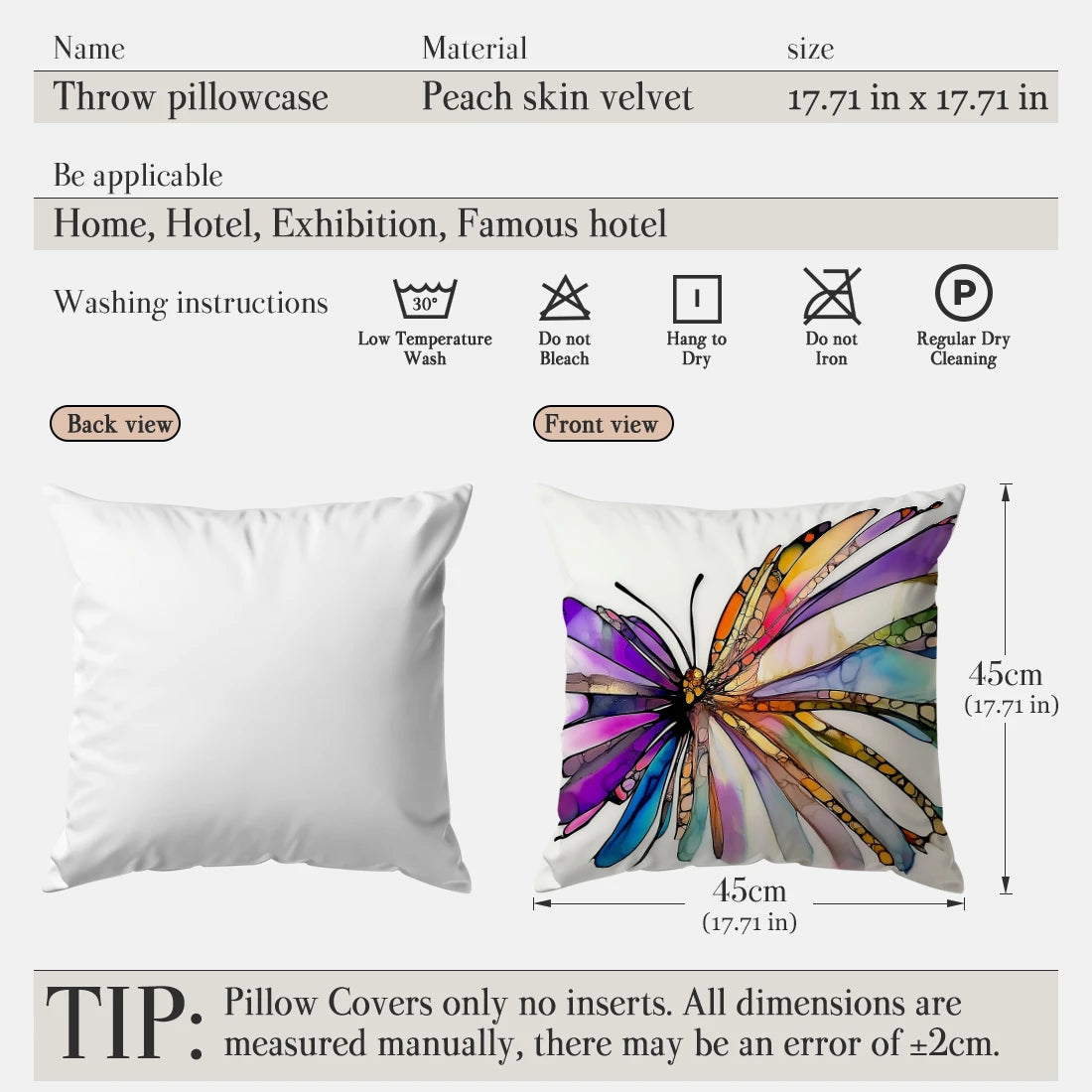 1 piece Butterfly print scatter cushion