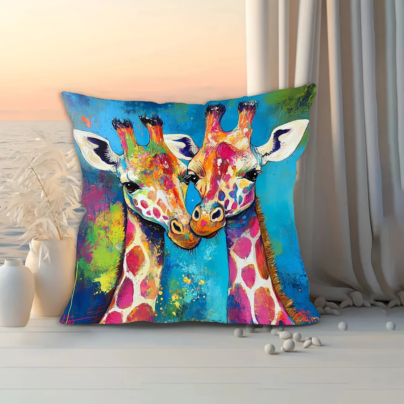 Vibrant Giraffe scatter cushions