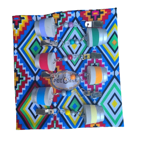 Rainbow tablecloth weights