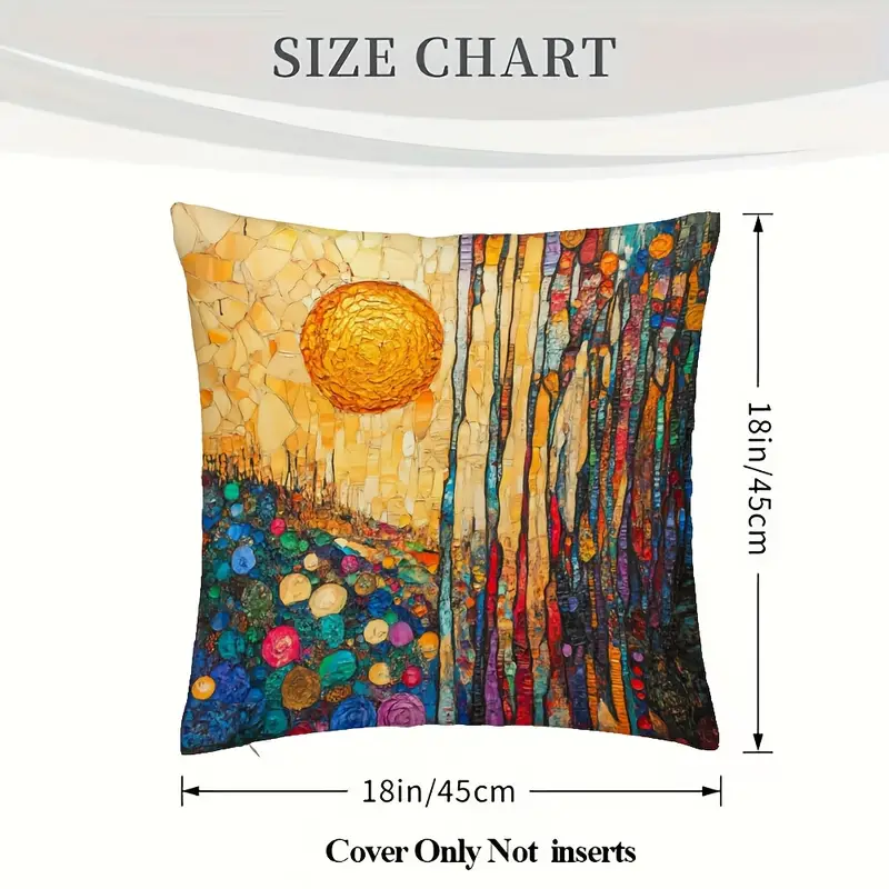 1 Klimt-Inspired Abstract Landscape decorative Cushion