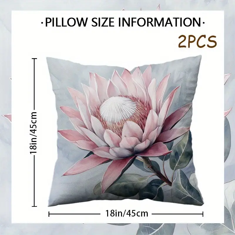 Elegant 2pcs set of king protea cushions (inners included in price)