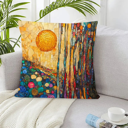 1 Klimt-Inspired Abstract Landscape decorative Cushion