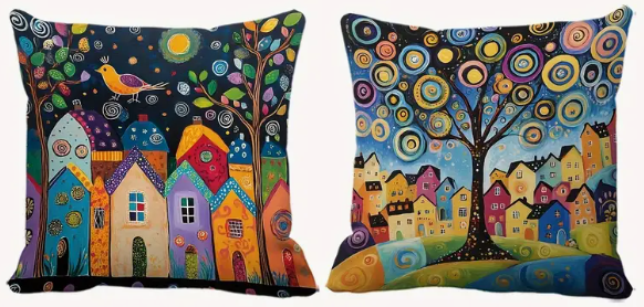 Naive art "Dreamy Fairlytale" scatter cushions