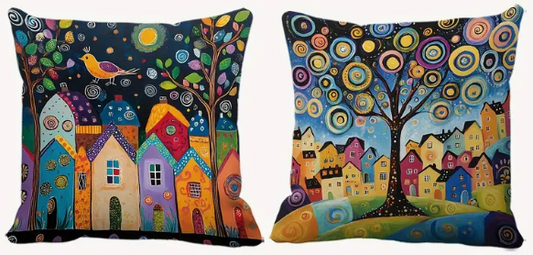 Naive art "Dreamy Fairlytale" scatter cushions