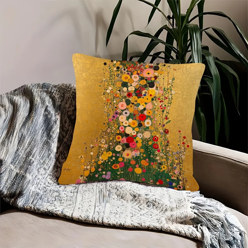 One Luxurious Gustav Klimt Inspired Floral scatter cushion