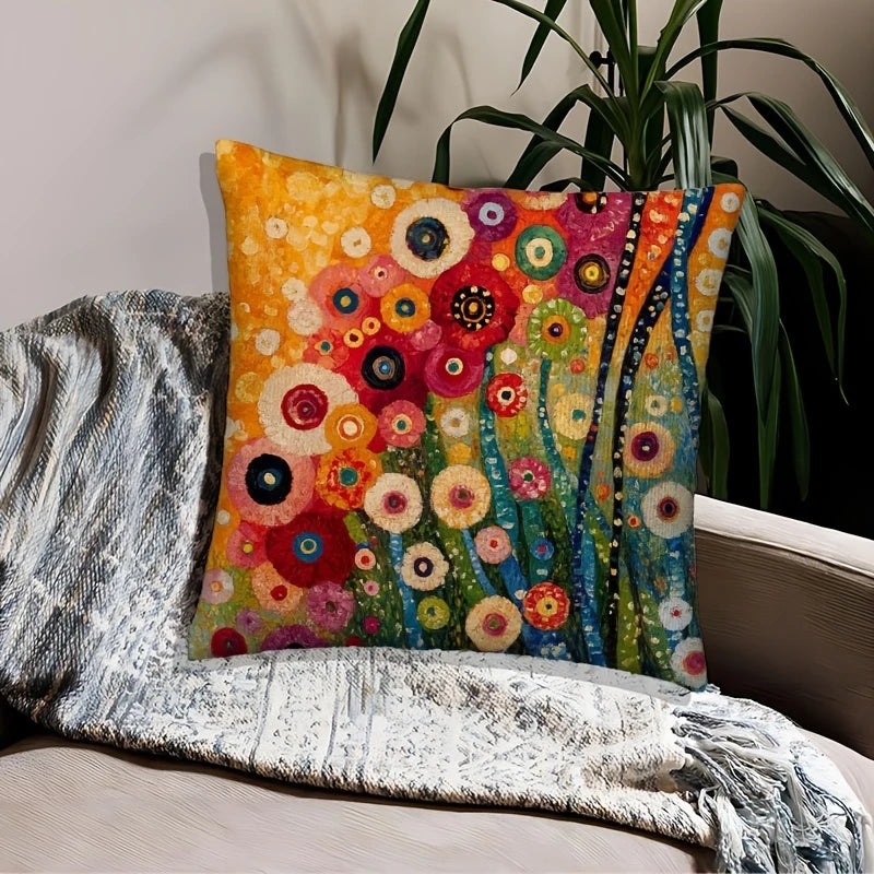One Gustav Klimt inspired Abstract Floral scatter cushions