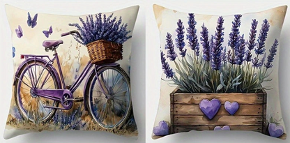 Set of 2 lavender themed cushions