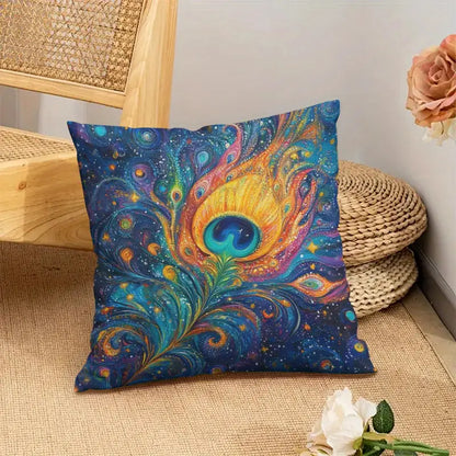 1 Bohemian Peacock Feather decorative cushion