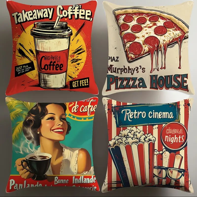 4pcs Retro Decorative Cushions