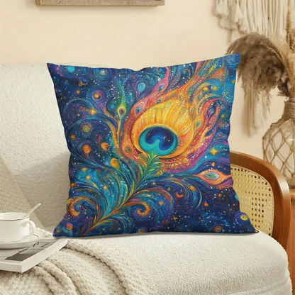 1 Bohemian Peacock Feather decorative cushion