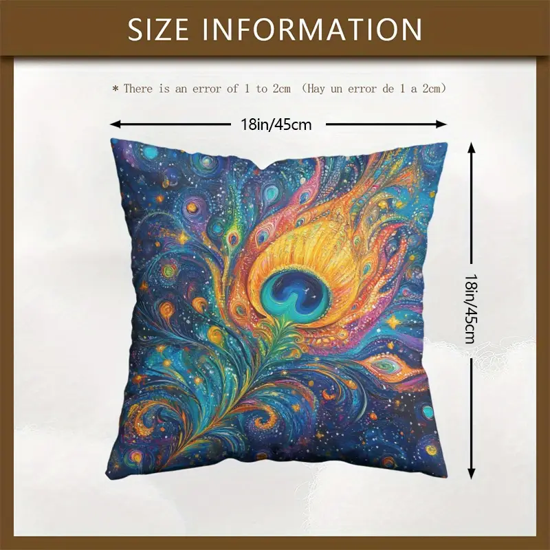 1 Bohemian Peacock Feather decorative cushion