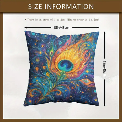 1 Bohemian Peacock Feather decorative cushion