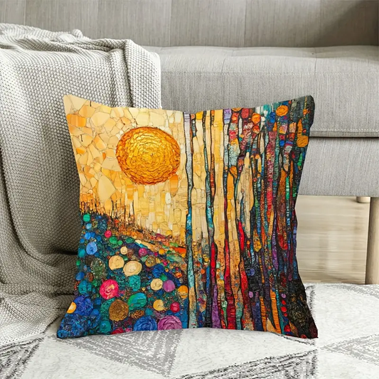 1 Klimt-Inspired Abstract Landscape decorative Cushion