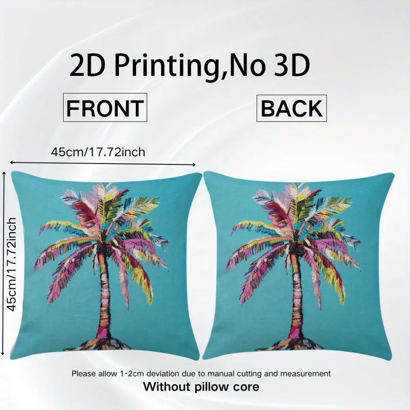 2pcs Tropical Palm Tree Scatter Cushions
