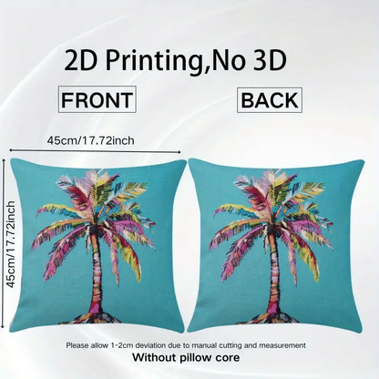 2pcs Tropical Palm Tree Scatter Cushions