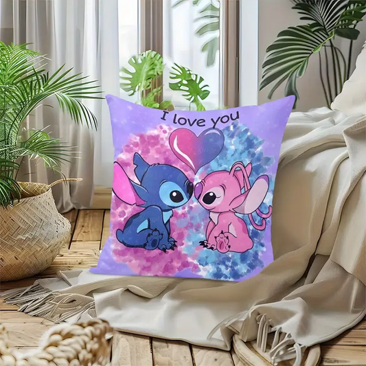 1pc Disney "I Love You" Stitch & Angel Cushion