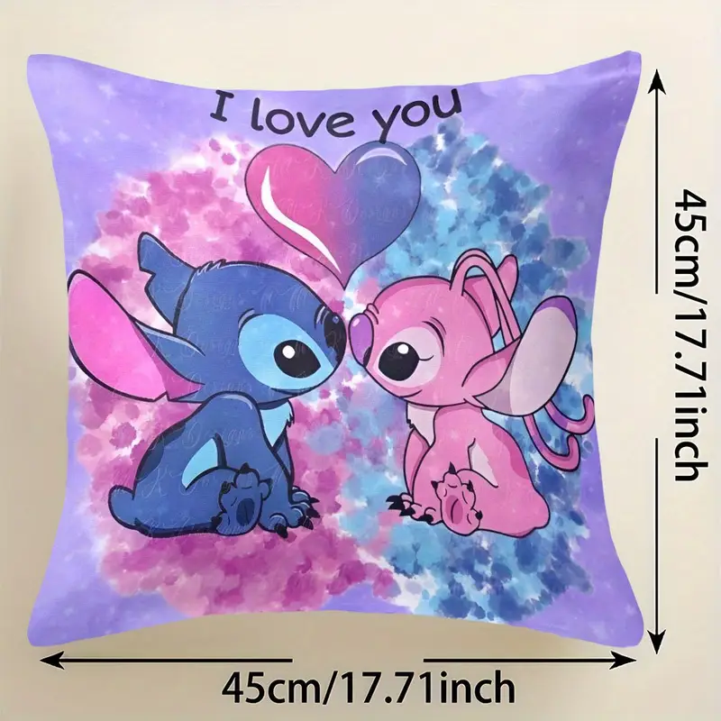1pc Disney "I Love You" Stitch & Angel Cushion